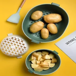 Gemüsekorb mit doppeltem Abfluss – Küchenspülensieb