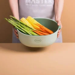 Gemüsekorb mit doppeltem Abfluss – Küchenspülensieb