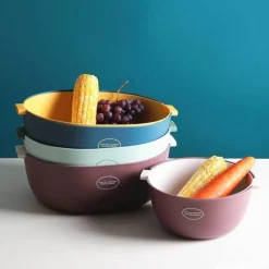 Gemüsekorb mit doppeltem Abfluss – Küchenspülensieb