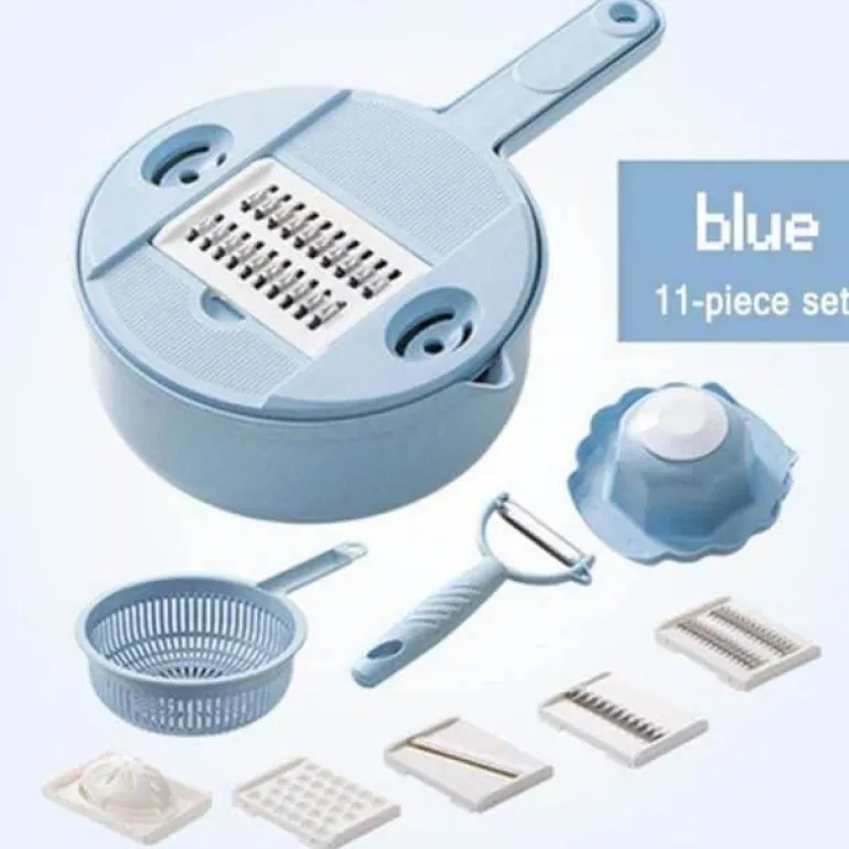 Gemüseschneider-Set aus Edelstahl – 11-teiliges multifunktionales Küchenwerkzeug