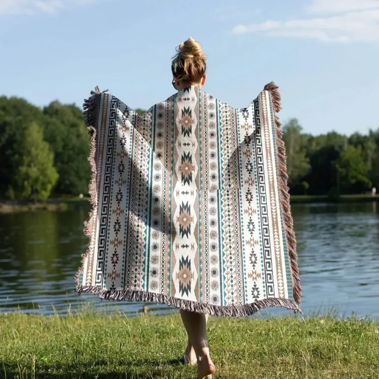 Gemütliche nordische Outdoor-Decke – Boho-Sofabezug für die Dekoration von Zuhause und Hotels