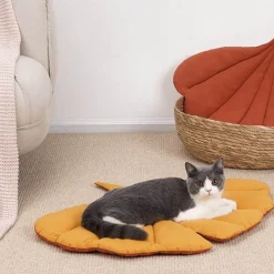 Gemütliches Katzenbett – Bequemes Haustierbett in Blattform für Katzen
