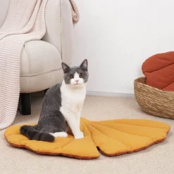 Gemütliches Katzenbett – Bequemes Haustierbett in Blattform für Katzen