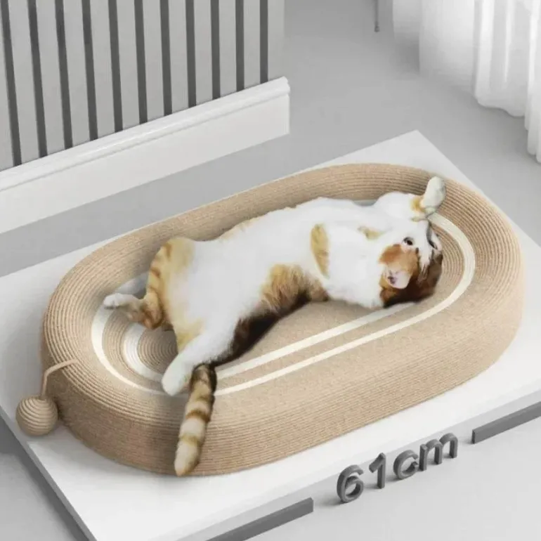 Gemütliches Katzenkratzbett – Bequemes ovales Nest für Katzen