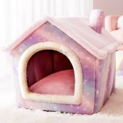 Gemütliches Plüsch-Haustierbett – warmes Hunde-/Katzenhaus