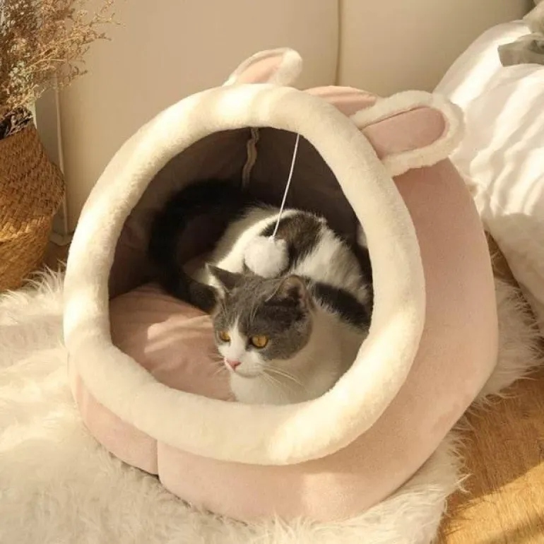 Gemütliches, waschbares Haustierhaus – weiches Innenbett für Hunde und Katzen