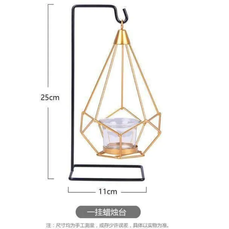 Geometric Gold Candle Holder - Nordic Decorative Accent