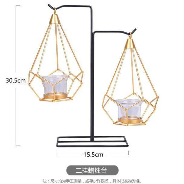 Geometric Gold Candle Holder - Nordic Decorative Accent