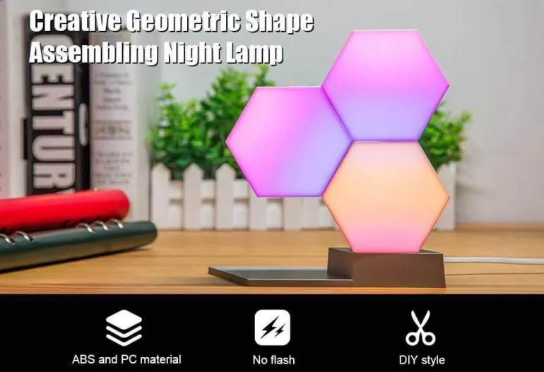 Geometric LED Night Light - Creative Home Decor Accent