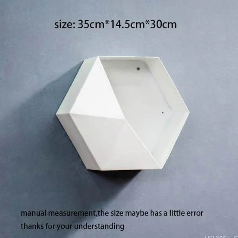 Geometrische Diamant-Wandvase - Nordisches Regaldekor