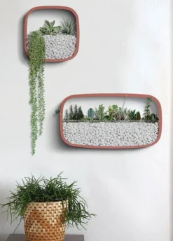 Geometrische Diamant-Wandvase – Dekorativer Regal-Übertopf