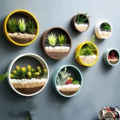 Geometrische Diamant-Wandvase – Dekorativer Regal-Übertopf