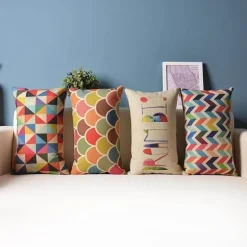 Geometrischer bunter Lumbar Kissenbezug - Dekorative Kissenhülle