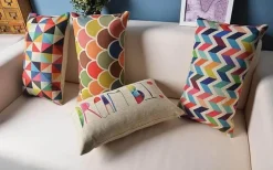 Geometrischer bunter Lumbar Kissenbezug - Dekorative Kissenhülle
