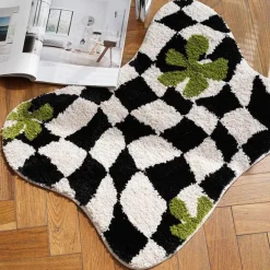 Geometrischer Flächenteppich - Moderner dekorativer Teppich mit unregelmäßigem Gitter