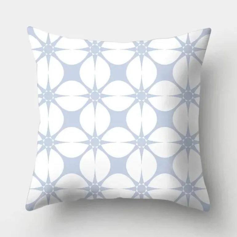 Geometrisches hellblaues Kissenbezug-Set - Nordische dekorative Bettwäsche
