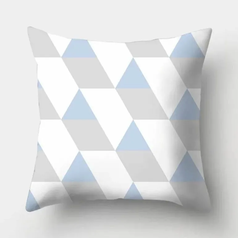 Geometrisches hellblaues Kissenbezug-Set - Nordische dekorative Bettwäsche
