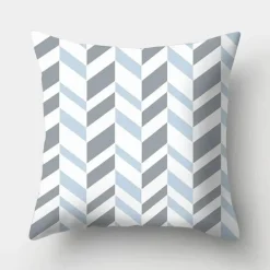 Geometrisches hellblaues Kissenbezug-Set - Nordische dekorative Bettwäsche