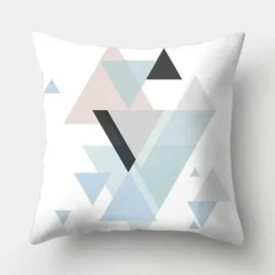 Geometrisches hellblaues Kissenbezug-Set - Nordische dekorative Bettwäsche