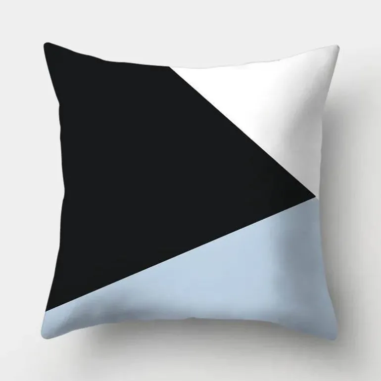 Geometrisches hellblaues Kissenbezug-Set - Nordische dekorative Bettwäsche