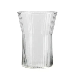 Geripptes Whiskyglas mit Holzhülle – 300 ml, hitzebeständige Kaffeetasse