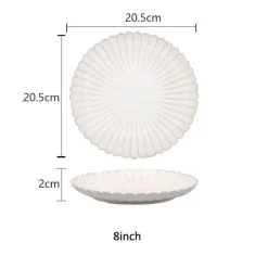 Geschirrset aus weiß glasierter Keramik – Elegante Geschirrkollektion