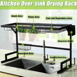 Geschirrständer aus Edelstahl für die Spüle – Küchenorganizer und Abtropffläche