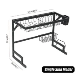 Geschirrständer aus Edelstahl für die Spüle – Küchenorganizer und Abtropffläche