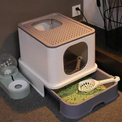 Geschlossene Katzentoilette – Geruchskontrolle, Anti-Spritz-Design