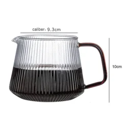 Gestreifter Kaffeekessel aus Glas – Teekanne mit V-Ausguss, 350 ml, 500 ml