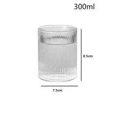 Gestreiftes Kaffeetassen-Set aus Glas – vielseitiges Trinkgeschirr für Kaffee, Tee, Wein