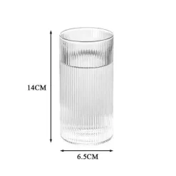 Gestreiftes Kaffeetassen-Set aus Glas – vielseitiges Trinkgeschirr für Kaffee, Tee, Wein