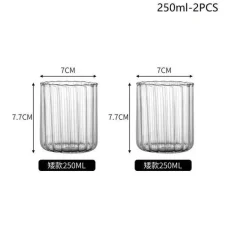 Gestreiftes Trinkgeschirr-Set – Kaffee-, Wein-, Wasser- und Milchgläser