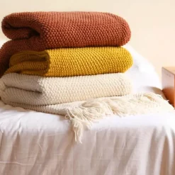 Gestrickte Ananas-Überwurfdecke - Nordisches Sofadekor