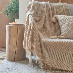 Gestrickte Ananas-Überwurfdecke - Nordisches Sofadekor