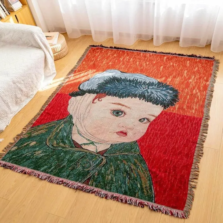 Gestrickte Gobelindecke – Leichte, luxuriöse Dekodecke für das Wohnzimmer im Freien