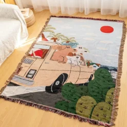 Gestrickte Gobelindecke – Leichte, luxuriöse Dekodecke für das Wohnzimmer im Freien