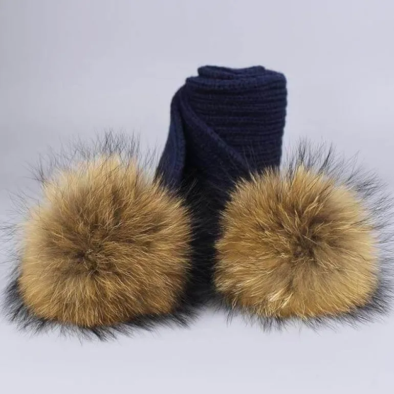 Gestricktes Pelzmütze- und Schal-Set – kuschelige Winteraccessoires