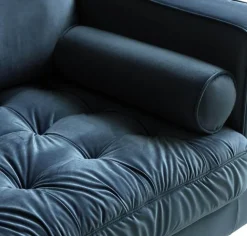 Getuftetes Samt-Loveseat - Hellblaues 2-Sitzer-Sofa