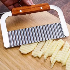 Gewellter Kartoffelschneider - Pommes-Frites-Zerkleinerer aus Edelstahl, Gemüseschneider