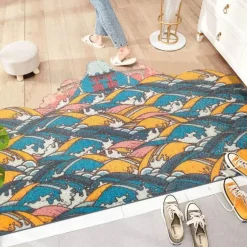 Gewellter kreativer Eingangsteppich