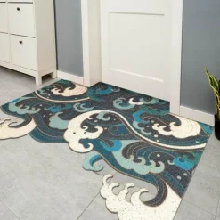 Gewellter kreativer Eingangsteppich