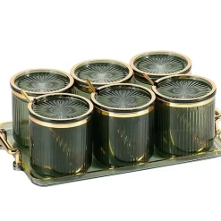 Gewürzdosen-Set aus Acryl mit Tablett – Eleganter Küchen-Organizer für Ihre Gewürze