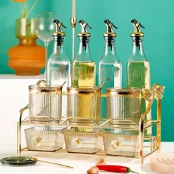 Gewürzdosen-Set aus Acryl mit Tablett – Eleganter Küchen-Organizer für Ihre Gewürze