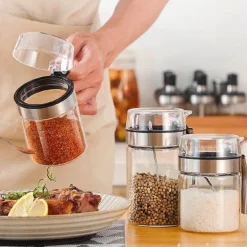 Gewürzglas aus Glas mit PP-Deckel – langlebiger Gewürzbehälter für die Küche für Kräuter und Gewürze