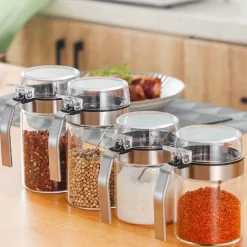 Gewürzglas aus Glas mit PP-Deckel – langlebiger Gewürzbehälter für die Küche für Kräuter und Gewürze