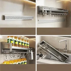 Gewürzregal-Organizer – Küchenaufbewahrungsregal mit Messerhalter