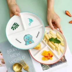 Gitterteller für Kinder mit Cartoon-Motiv – Lustiges und funktionales Unterteilungsgericht für Frühstück und Snacks