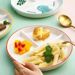 Gitterteller für Kinder mit Cartoon-Motiv – Lustiges und funktionales Unterteilungsgericht für Frühstück und Snacks