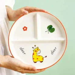 Gitterteller für Kinder mit Cartoon-Motiv – Lustiges und funktionales Unterteilungsgericht für Frühstück und Snacks